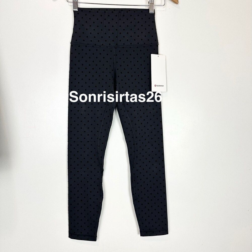 NWT Lululemon Align HR Pant 25”Flock Legging Size 6 Flocked Polka Dot  Nulu